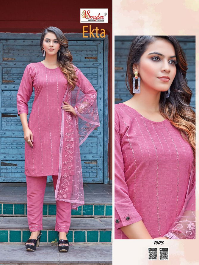 Smylee Ekta Fancy Ethnic Wear Heavy Rayon Ready Made Collection